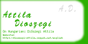 attila dioszegi business card