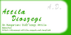 attila dioszegi business card